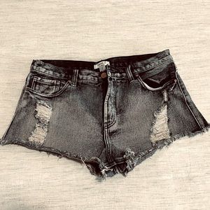 Forever 21 Short Distressed Denim Shorts